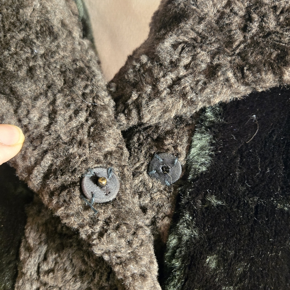 Faux Fur Hooded Cape Borgazia Sportowne Velvet Union Made - Picture 10 of 14